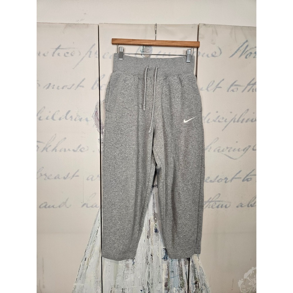 Nike Phoenix Fleece High-Rise Sweatpants Small Grey Wide Leg Cropped DQ5678-063